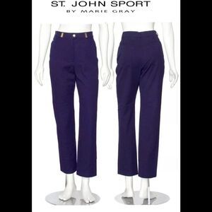ST John Sport Navy Stretch Cotton Pants Size 0